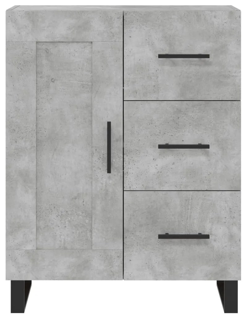 Credenza Grigio Cemento 69,5x34x180 cm in Legno Multistrato