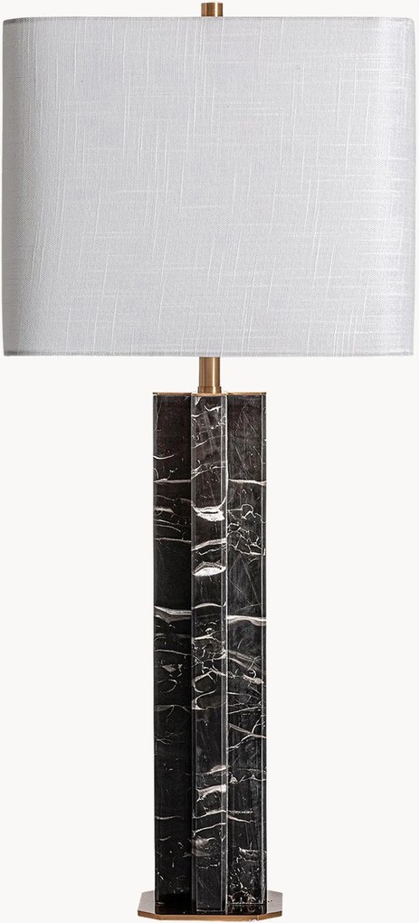 Lampada da tavolo grande in marmo fatta a mano Null
