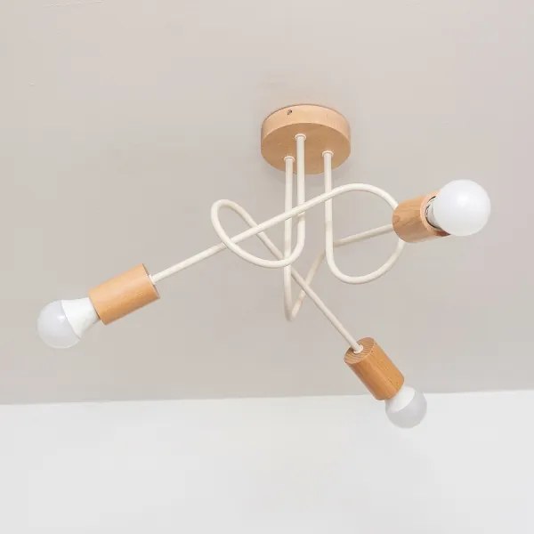 Plafoniera OXFORD 3xE27/15W/230V, finitura pino/crema