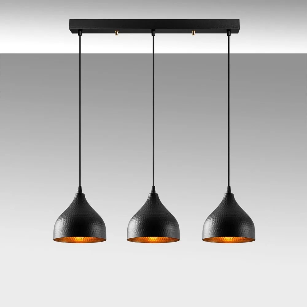 Lampadario nero con paralume in metallo Tattoo – Opviq lights