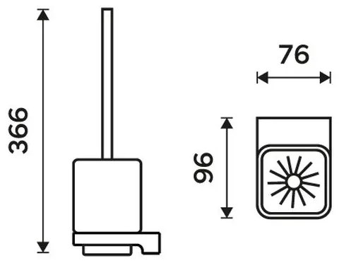 NIMCO MAC 29094KN-90 - Scopino a parete MAYA bianco/opaco nero