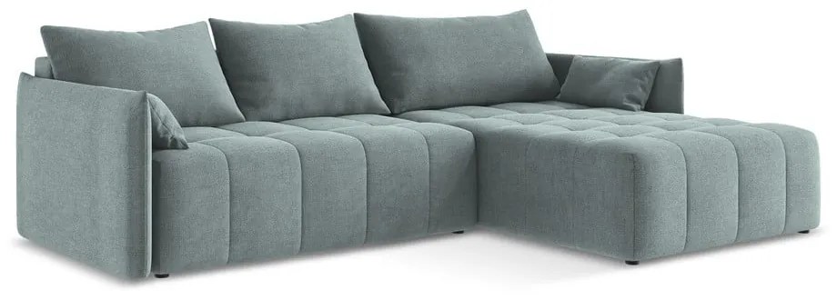 Divano angolare blu allungabile/con contenitore (con penisola a destra/con chaise lounge) Moku – Makamii