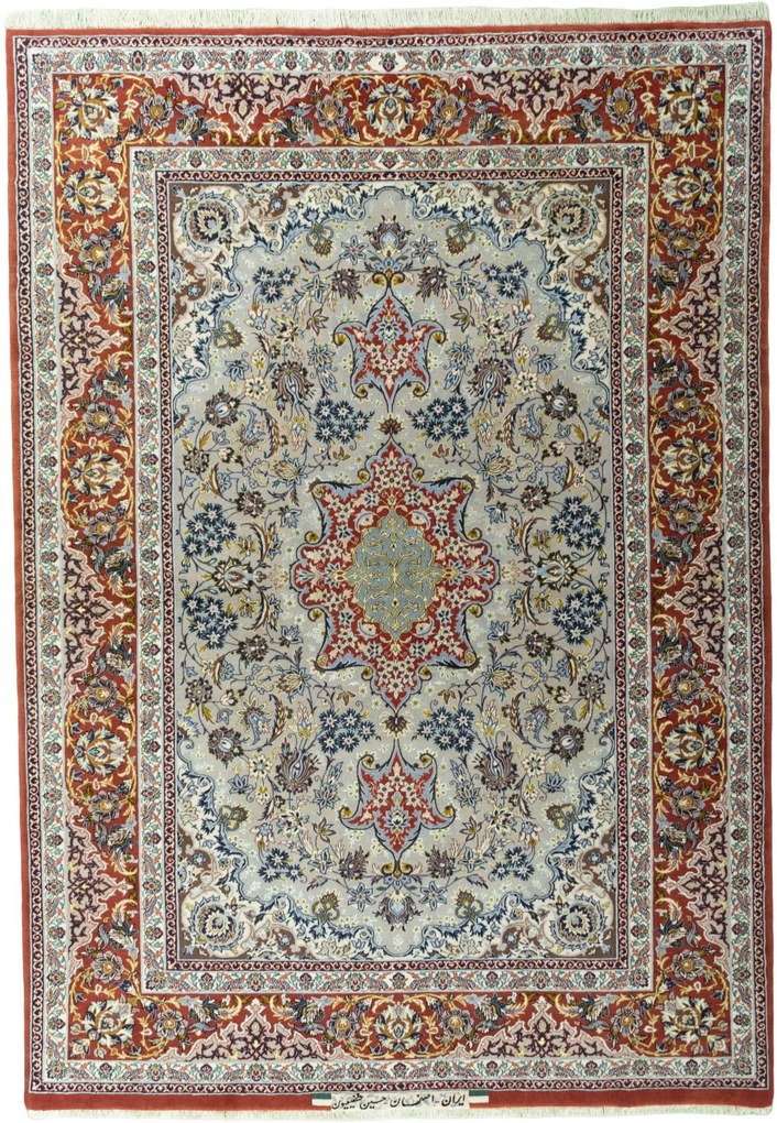 Isfahan Tappeto persiano 150x210 Beige (Iran) Annodato A Mano