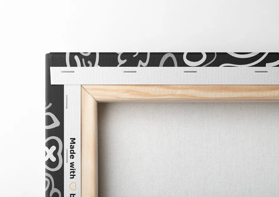 Stampa su tela – Mandala dell'amore in bianco e nero
