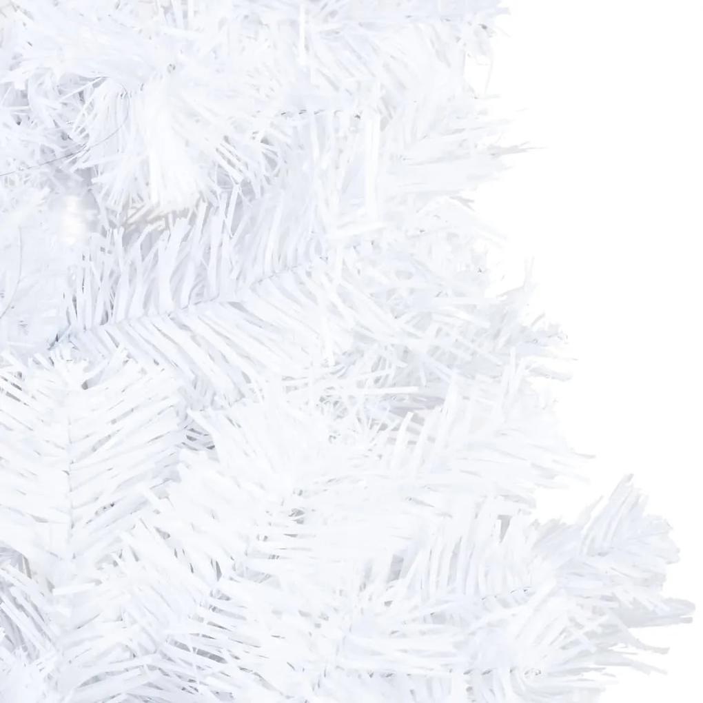 Albero di Natale Preilluminato con Palline Bianco 120 cm PVC