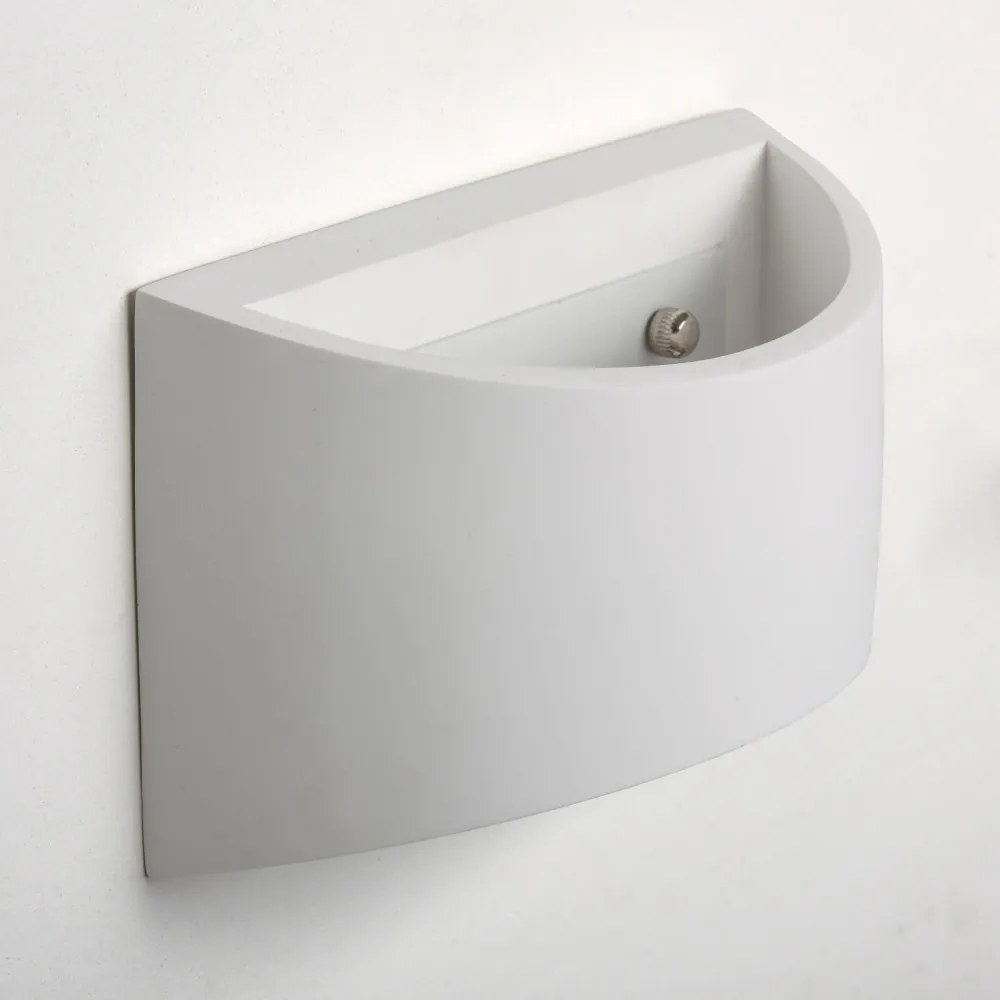 Applique da Parete in Gesso Pitturabile 200x120x85mm G9 Materiale Gesso