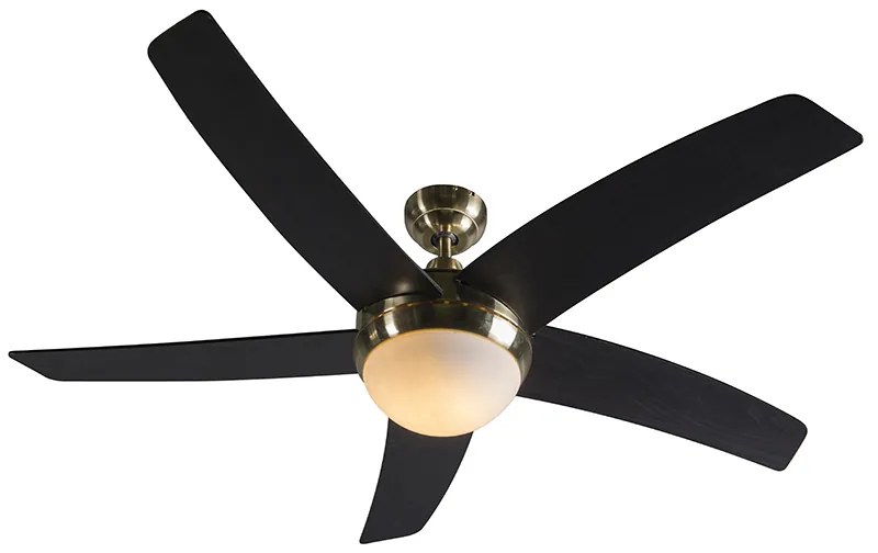 Ventilatore da soffitto oro con stampa legno 132 cm con telecomando - Cool