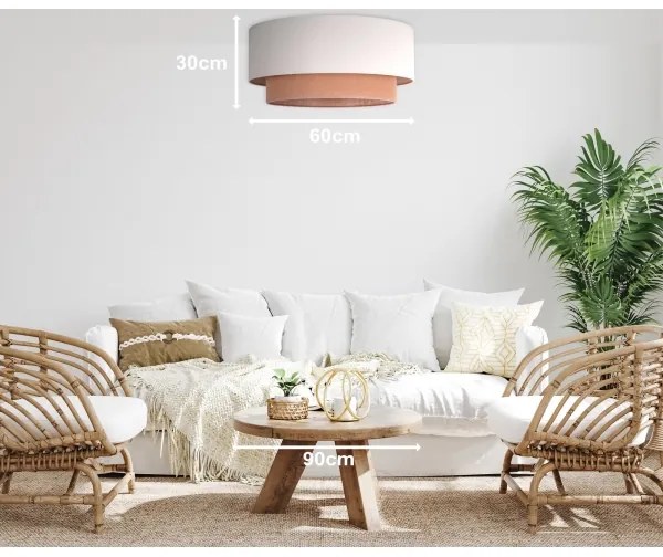 Duolla - Plafoniera BOHO 3xE27/15W/230V diametro 60 cm beige/marrone