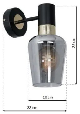 Applique ROMA BLACK 1xE27/60W/230V