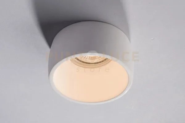 Incasso goblet bianco tondo 1 luce attacco gu10 9,3x6,5cm in gesso ...