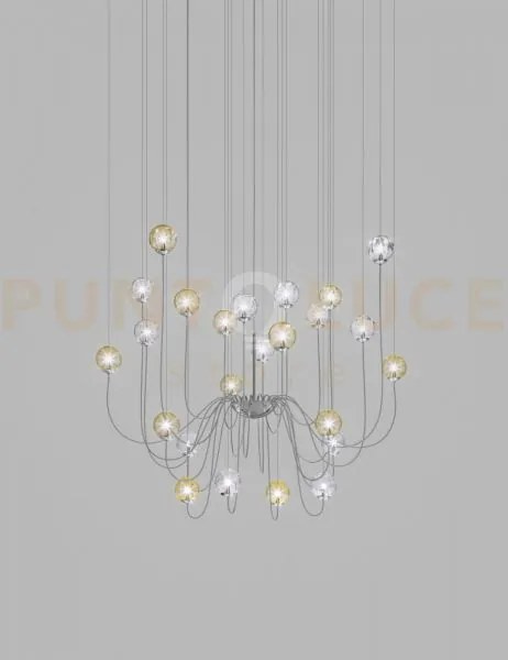 Puppet sospensione 24p multicolore 2 cromo lucido 24 luci attacco g9