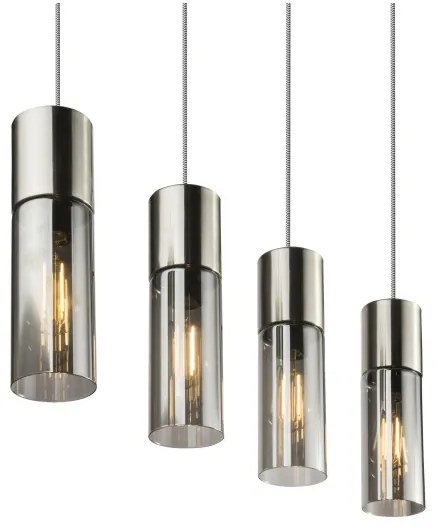 GLOBO 21000-4HN - Lampadario a sospensione con filo ANNIKA 4xE27/25W/230V cromo