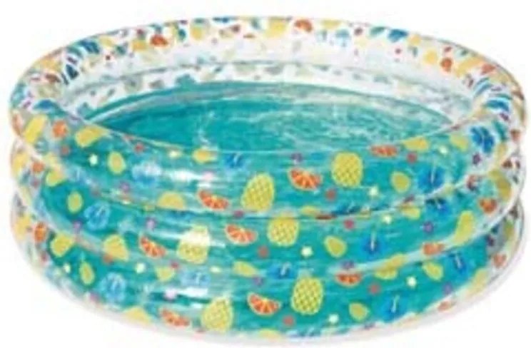 PISCINA GONFIABILE TROPICAL PLAY POOL TRASPARENTE 3 ANELLI +6 ANNI ø cm.150x53h. peso kg.2,530 (art.51045) BESTWAY