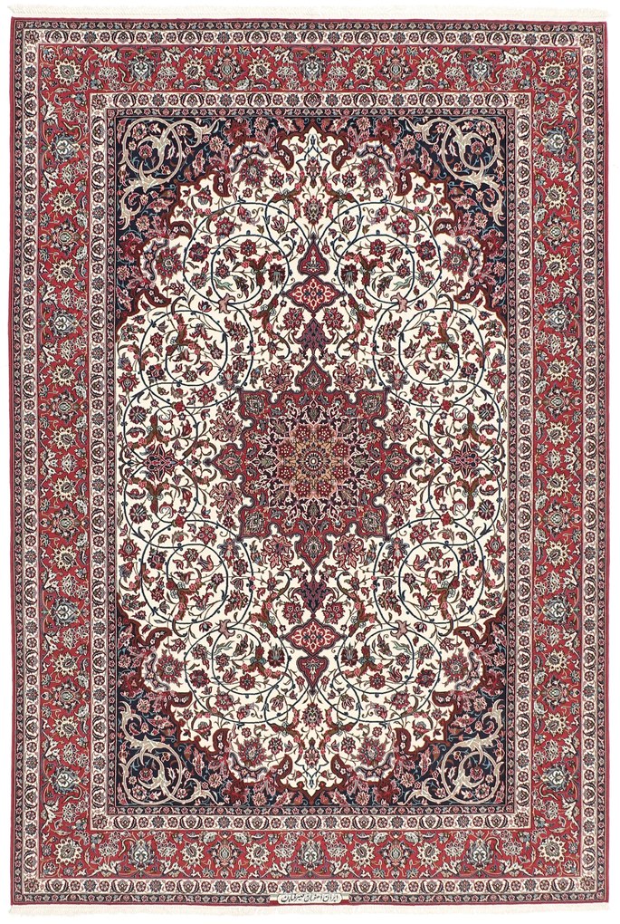 Isfahan Tappeto 310x210 (Iran) Annodato A Mano