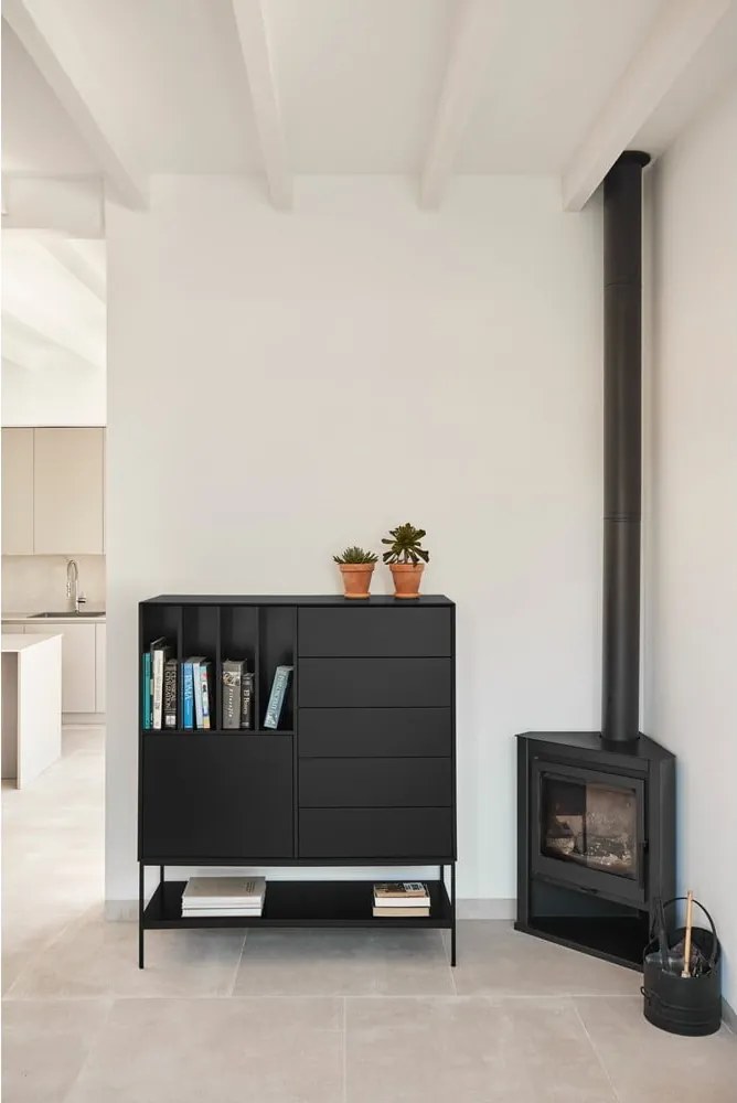 Armadietto nero 120x140x45 cm Platt – Teulat