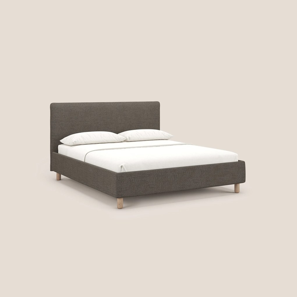 Serena letto contenitore salvaspazio scandinavo in tessuto fiammato impermeabile T03 talpa