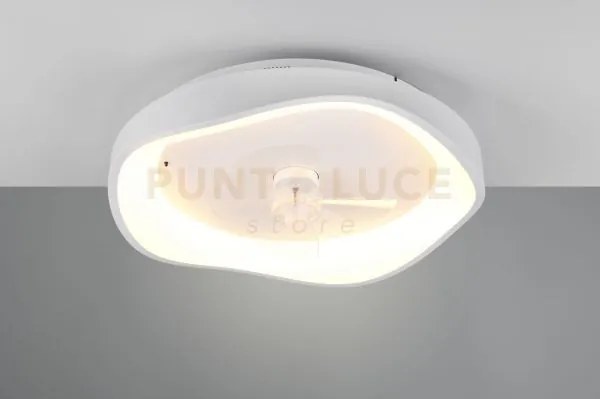 Valbo plafoniera led forma organica bianca con ventilatore con vent...