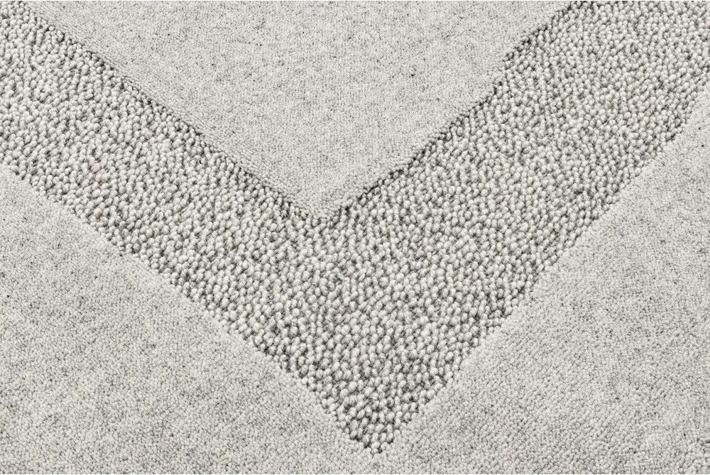 Tappeto in lana grigio chiaro 133x190 cm Morphic Rocca - Agnella