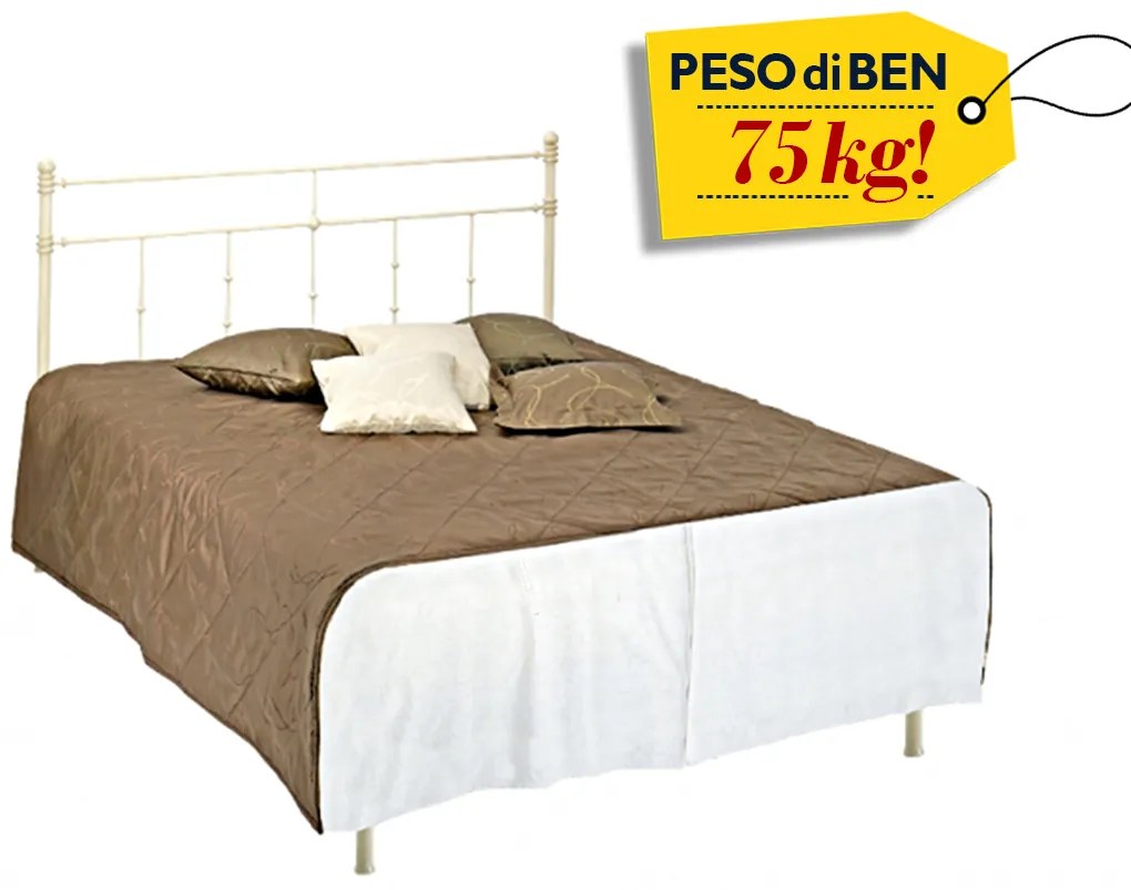 Letto matrimoniale in ferro battuto Grenoble senza pediera - 160 x 200 cm