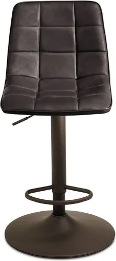 Sgabello girevole in ecopelle Marrone e struttura in metallo Arca 2 pezzi