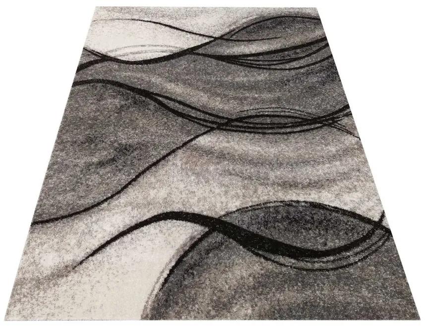 Tappeto grigio moderno con motivo astratto Larghezza: 200 cm | Lunghezza: 290 cm