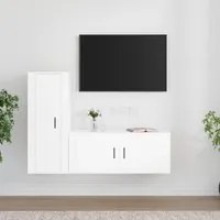 Set di Mobili Porta TV 2 pz Bianco in Legno Multistratocod mxl 77287