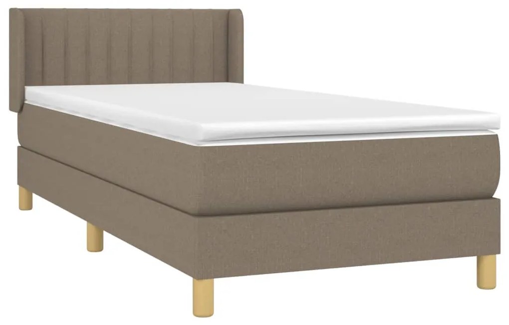 Giroletto a molle con materasso tortora 90x190 cm in tessuto