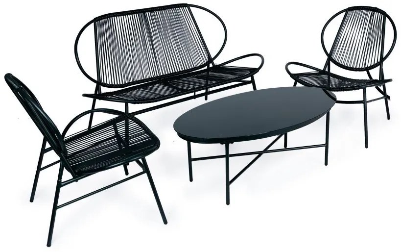 Mobili da giardino in rattan nero