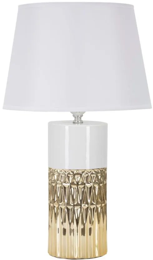 Lampada da Tavolo Elegante Glam con Paralume Bianco Ø 30x48,5