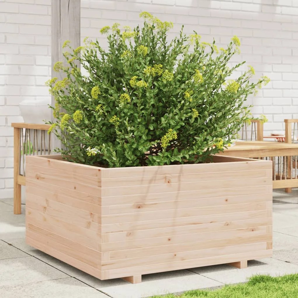 Fioriera Da Giardino 90x90x49,5 Cm İn Legno Massello Di Pino /