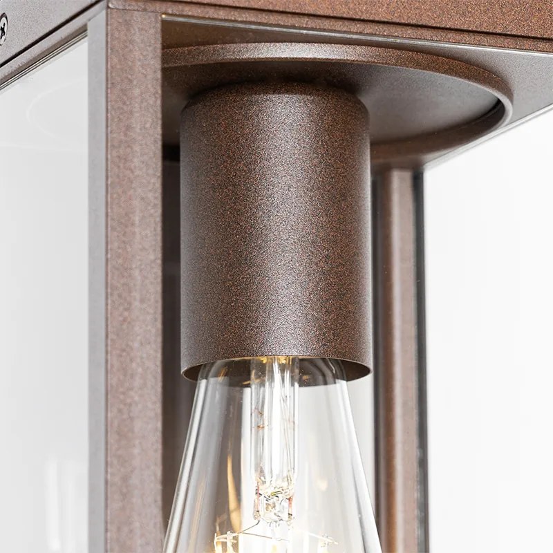 Lampa da parete per esterni marrone ruggine con sensore di movimento IP44 - Charlois