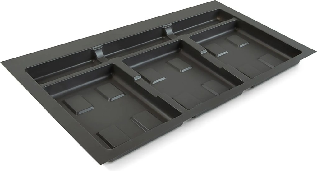 Base 3 Posti per Pattumiera Differenziata per Cassetti Cucina 80 cm in Plastica Emuca Grigio...