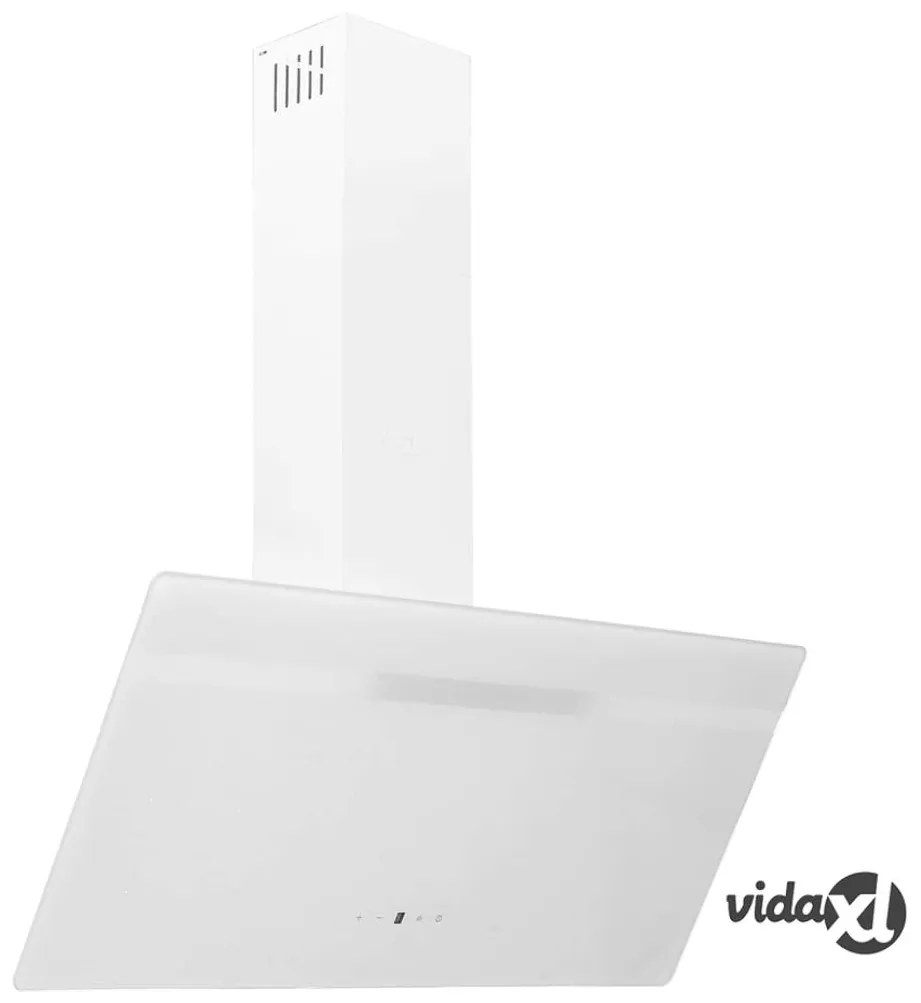 vidaXL Cappa a Parete 90 cm in Acciaio e Vetro Temperato Bianco