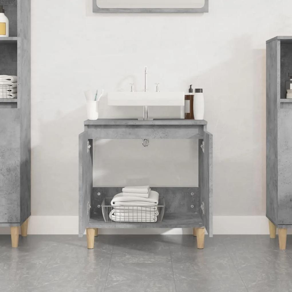 Mobile lavabo grigio cemento 58x33x60 cm in legno multistrato
