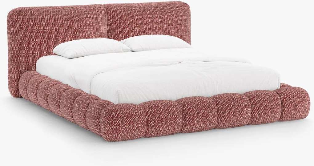 Letto imbottito Solange con contenitore in chenille Silencio – 160x200 cm