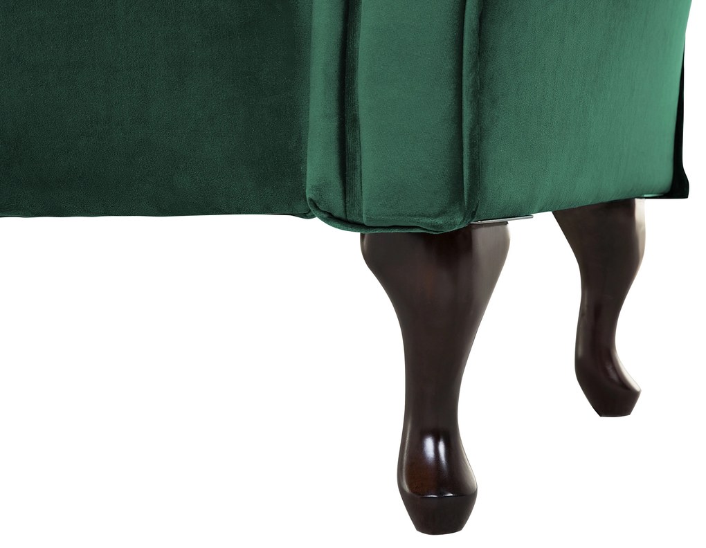 Chaise longue per lato sinistro in velluto verde scuro LATTES Beliani
