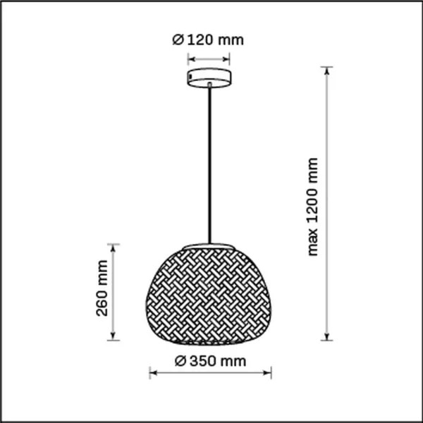 Lampadario a sospensione con filo ZANZIBAR 1xE27/20W/230V diametro 35 cm bambù