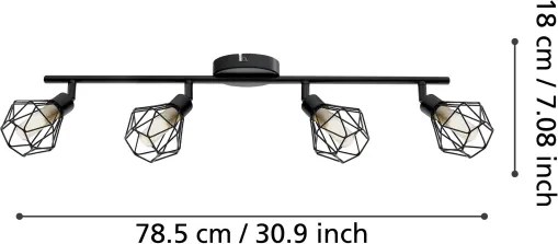 Eglo 55301 - Faretto LED ZAPATA 4xG9/3W/230V nero