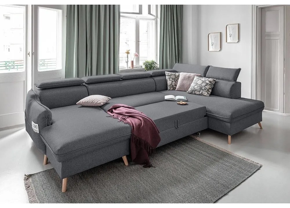 Divano letto angolare grigio scuro (angolo destro) Sweet Harmony - Miuform