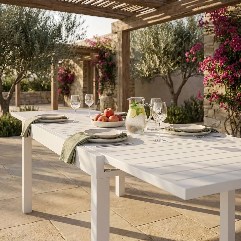 JERRI - tavolo da giardino in alluminio 90 X 135/270