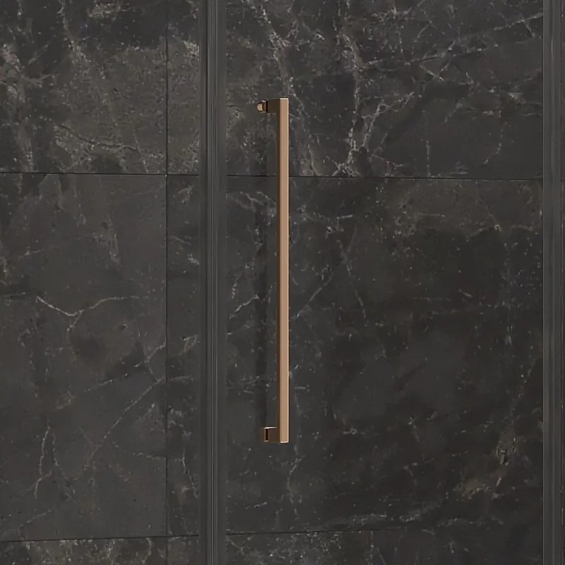 Porta doccia 140cm battente e 2 fissi oro rosa spazzolato | KT6000RG - KAMALU