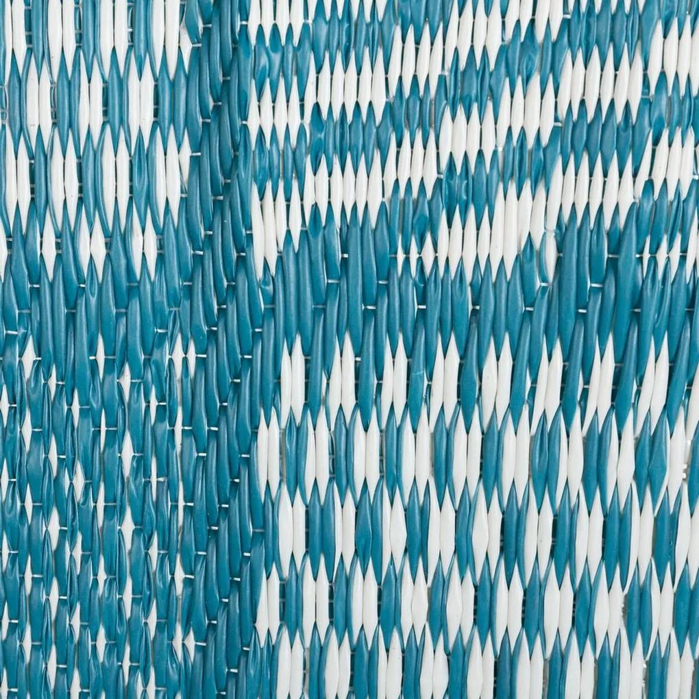 Tappeto per esterni Meis Azzurro Bianco polipropilene 90 x 150 cm