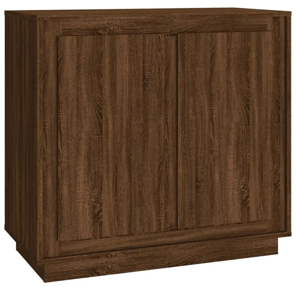 Credenza Rovere Marrone 80x34x75 cm in Legno Multistrato