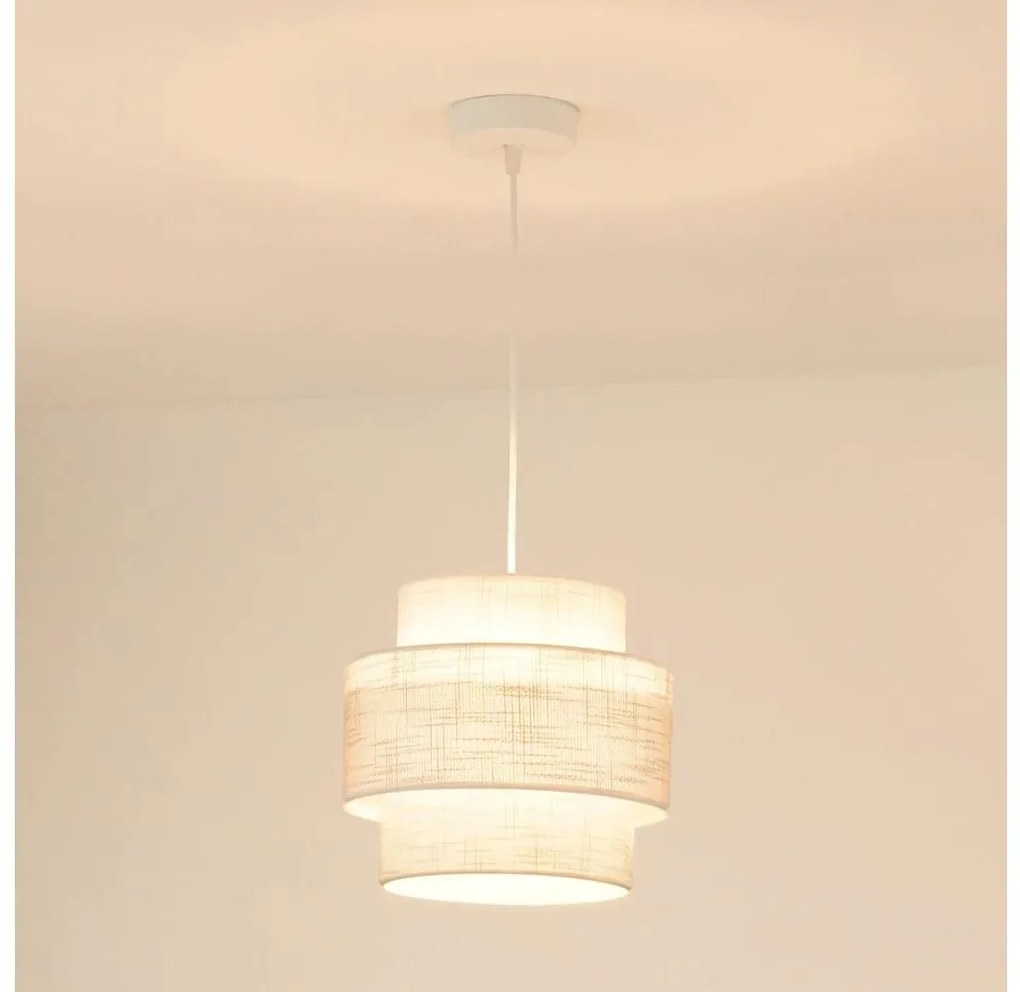 Brilagi - Lampadario a sospensione con filo DOVER SPACE 1xE27/15W/230V diametro 25 cm grigio/color crema