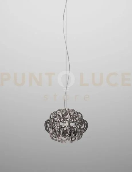 Giogali sospensione 35 cristallo fume' e cromo lucido 1 luce attacc...