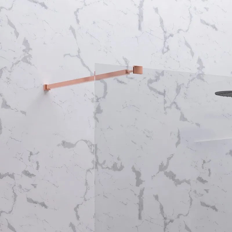 Doccia walkin 160 cm vetro trasparente profilo oro rosa | KW1000GR - KAMALU