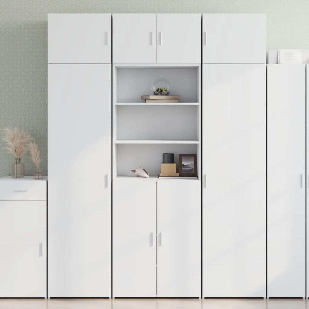 Credenza Bianca 70x42,5x185 Cm İn Legno Multistrato /