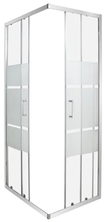 Box doccia con ingresso angolare scorrevole Zesk rettangolare L 100 x L 80 x H 190 cm in vetro, sp. 6 mm serigrafato cromo