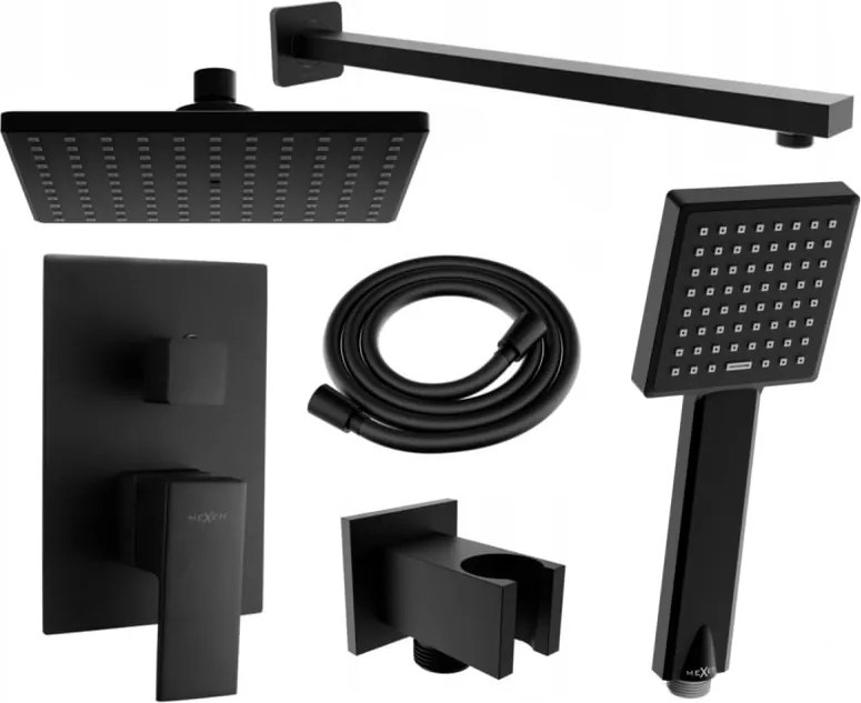 Mexen Uno DR45 set doccia ad incasso, nero - 71435DR45-70