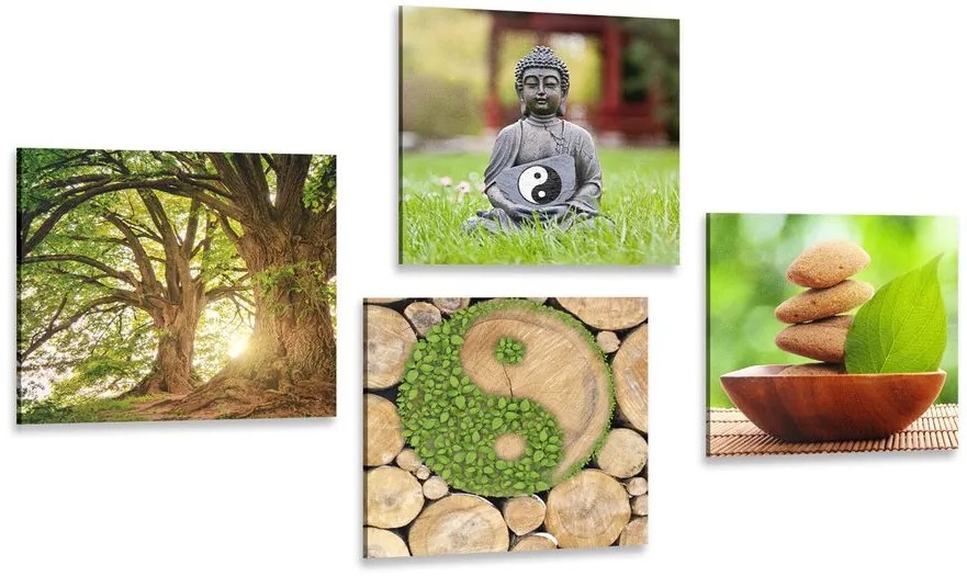 Set di quadri – Feng Shui in verde